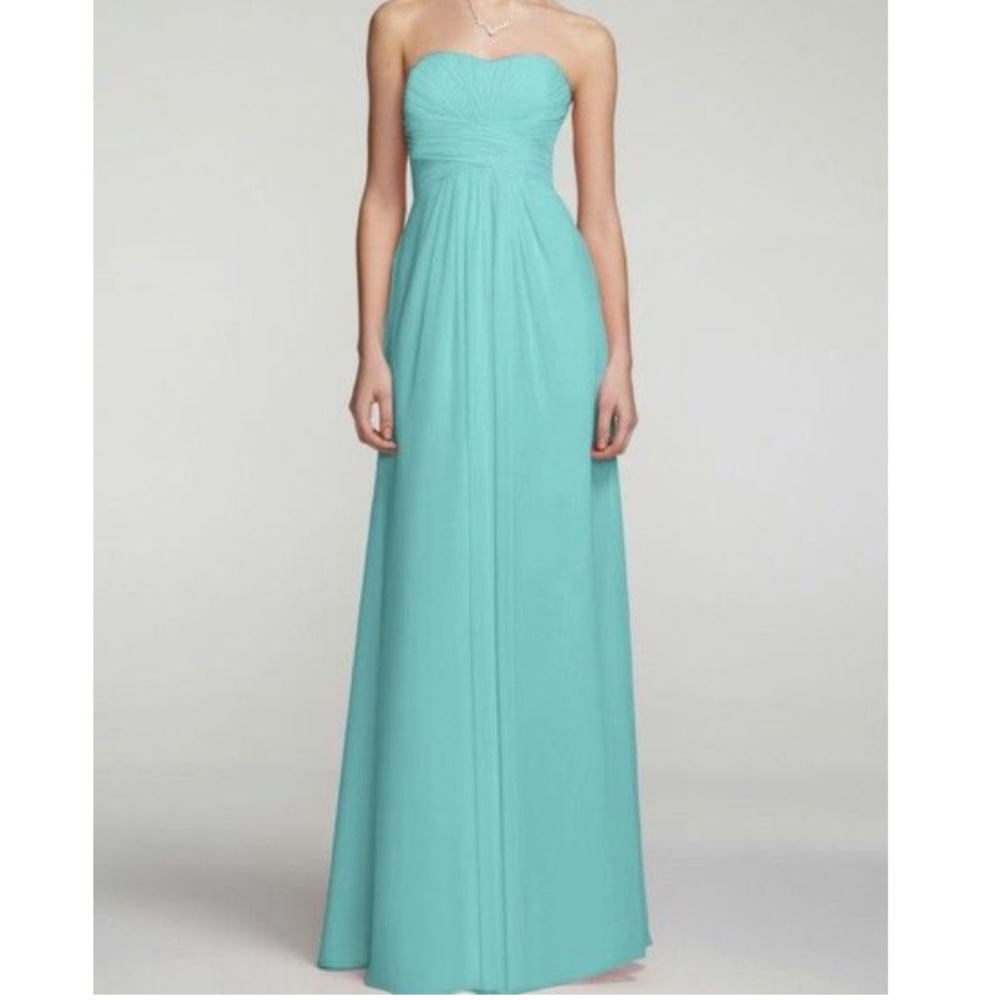 David’s Bridal strapless dress in “Spa” size 4